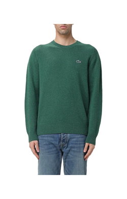 PULLOVER IN LANA MELANGE VERDE 